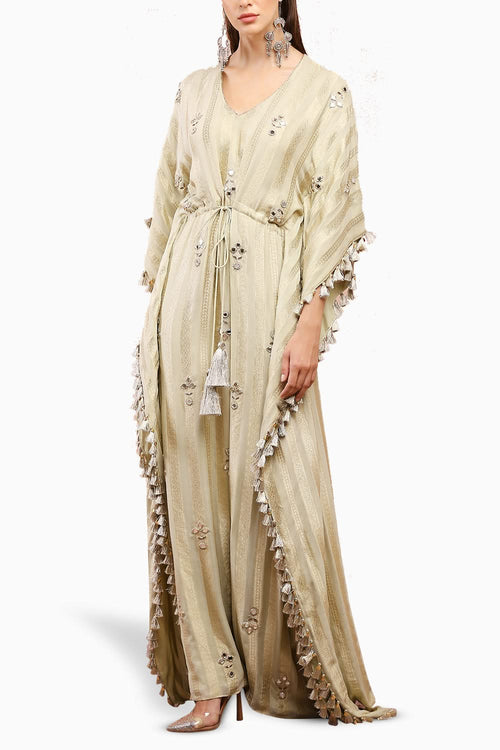 Mint Embroidered Kaftan