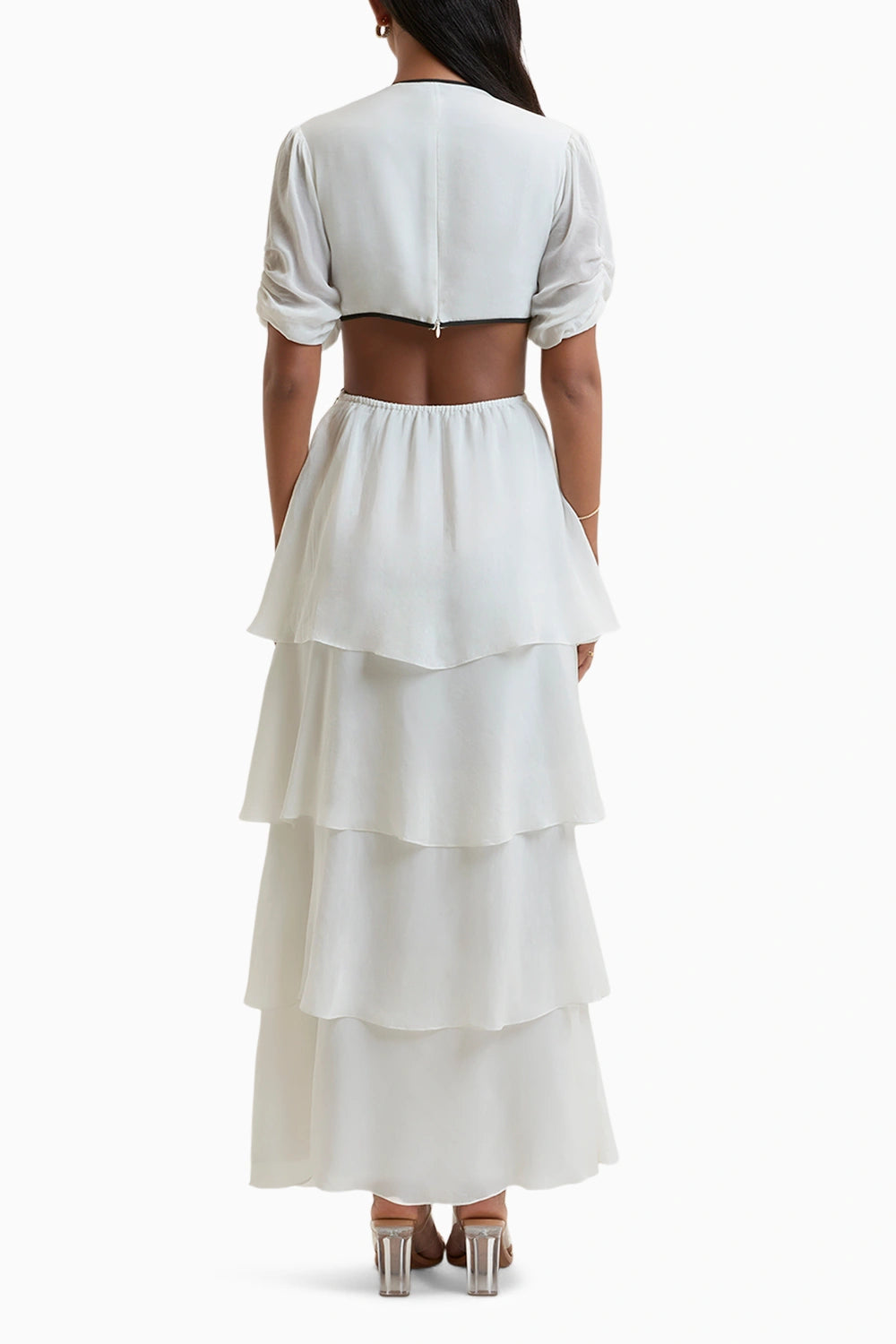 White Corsica Tiered Dress