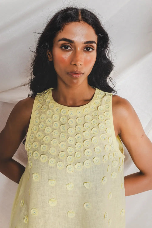 Masie Yellow Circle Dress