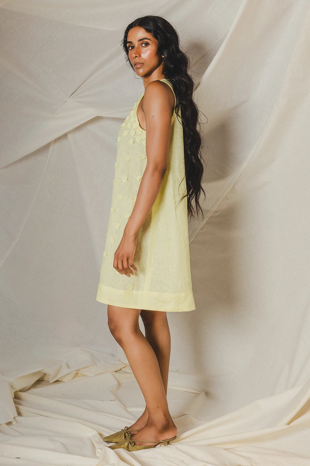 Masie Yellow Circle Dress