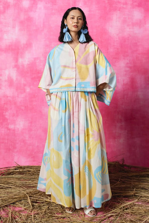 Floré Batwing Top With Floré Midi Skirt