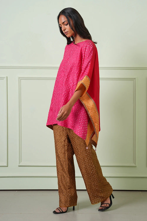 Mocha Crushed Bandhani Pants