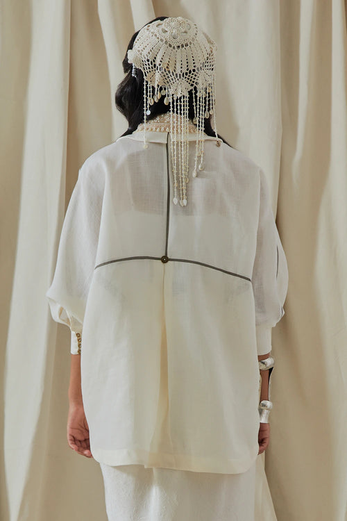Mogra Kora Linen Mandala Shirt