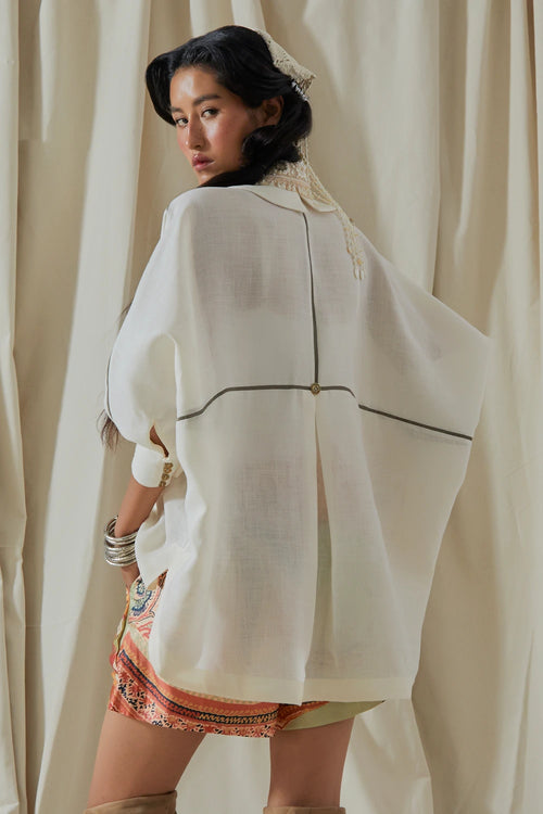 Mogra Kora Mandala Shirt With Shorts