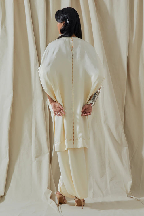 Mogra Kora Kuru Trapeze Tunic With Trousers
