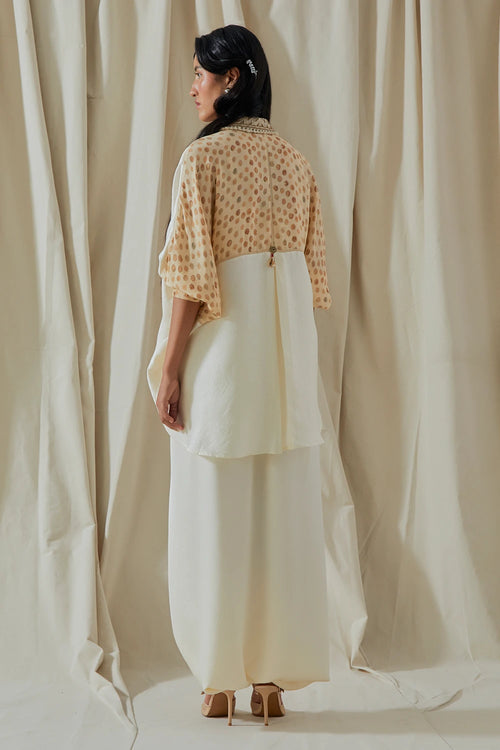 Mogra Kora Tashan Silk Mandala Shirt With Trousers