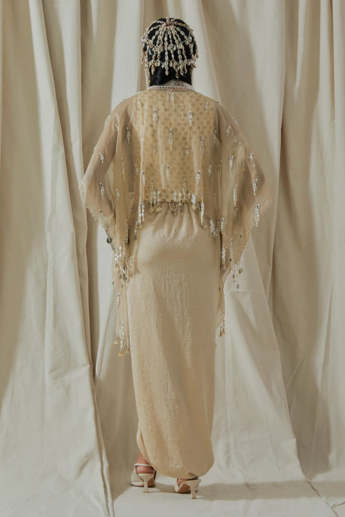 Ecru Kora Veni Dupatta Jacket Set