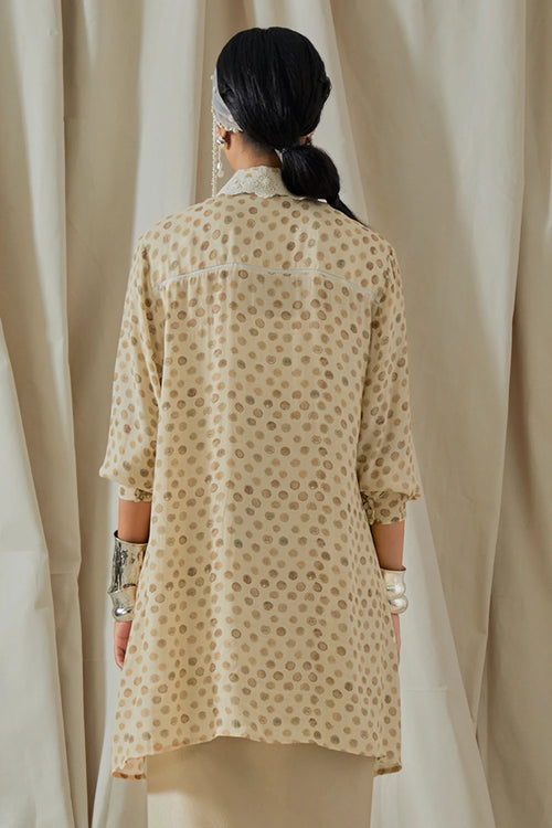 Ecru Kora Atri Printed Straight Shirt