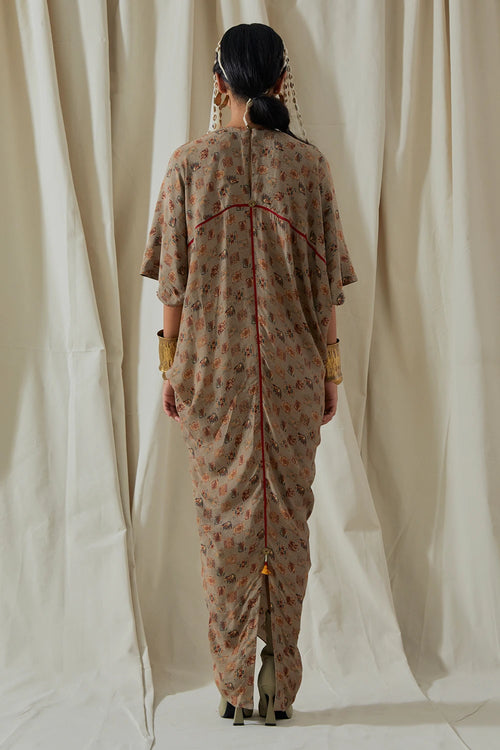 Ecru Kora Crepe Zia Trapeze Dress