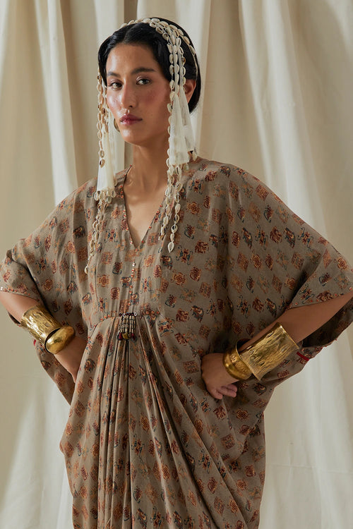 Ecru Kora Crepe Zia Trapeze Dress
