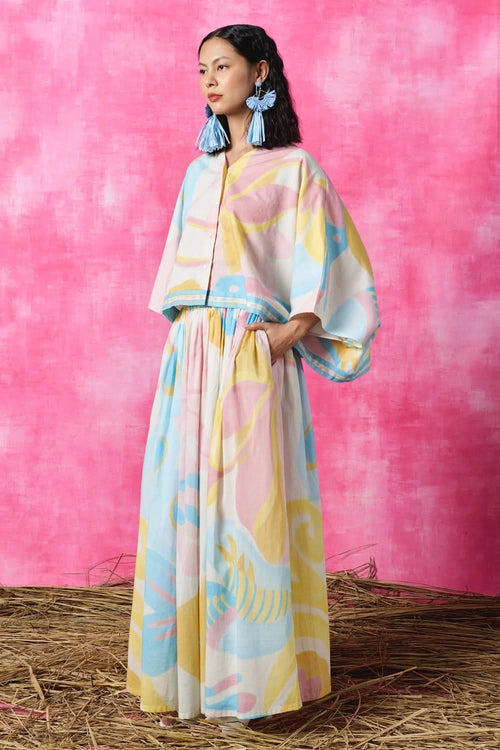 Floré Batwing Top With Floré Midi Skirt