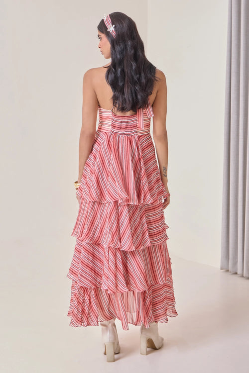Plum Ruffled Maxi Dress