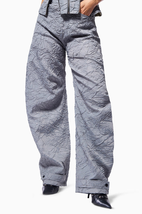Slate Grey Crushed D-Cut Pants