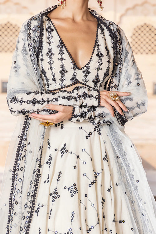 Black and White SK BK Lehenga with Embroidered Dupatta