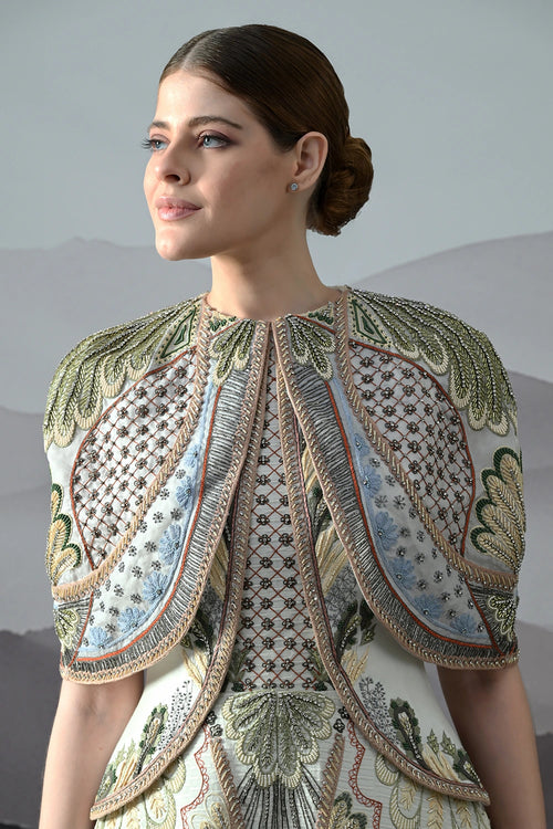 Ivory Silhouette With Artisanal Handwork