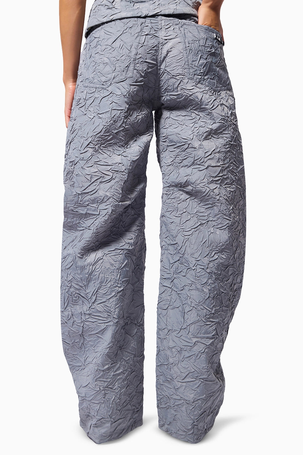 Slate Grey Crushed D-Cut Pants