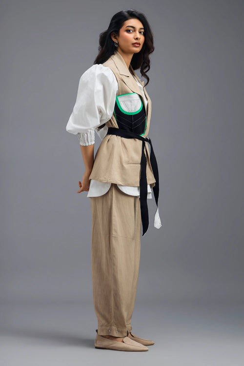 Beige Tailored Pants