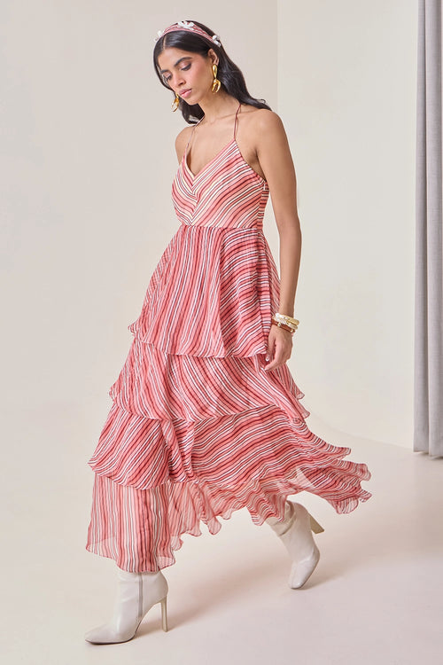 Plum Ruffled Maxi Dress