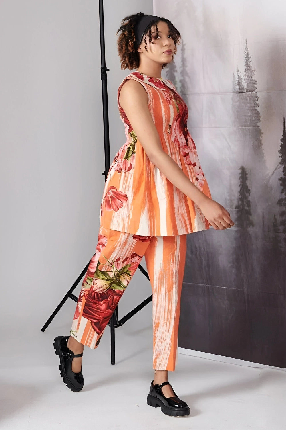 Orange Scratch Print Co-ord Set