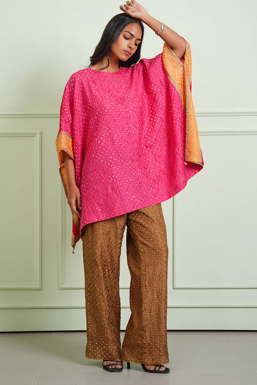 Crushed Bandhani Wide Sleeves Tunic