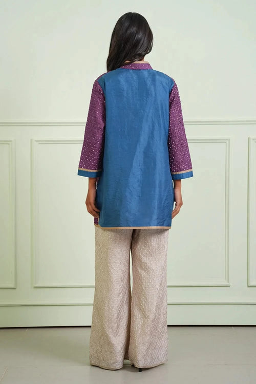 Beige Crushed Bandhani Pants