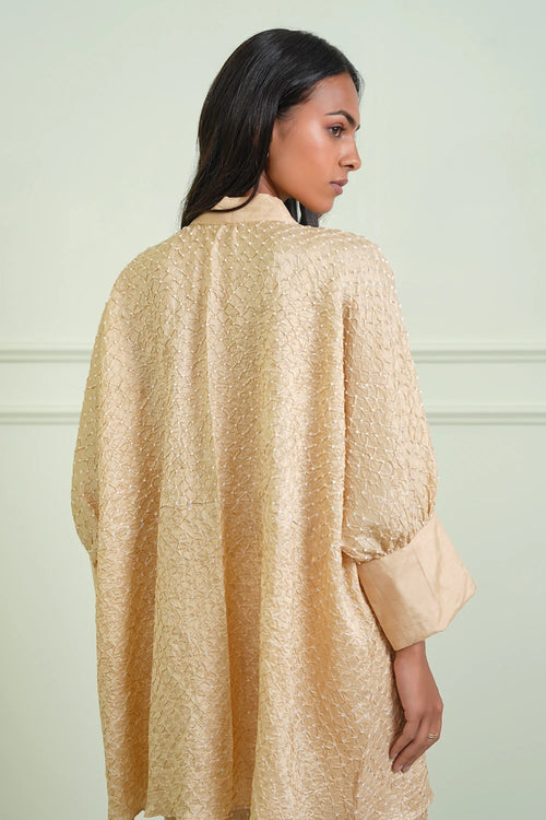 Golden Bow Tie Bandhani Shirt