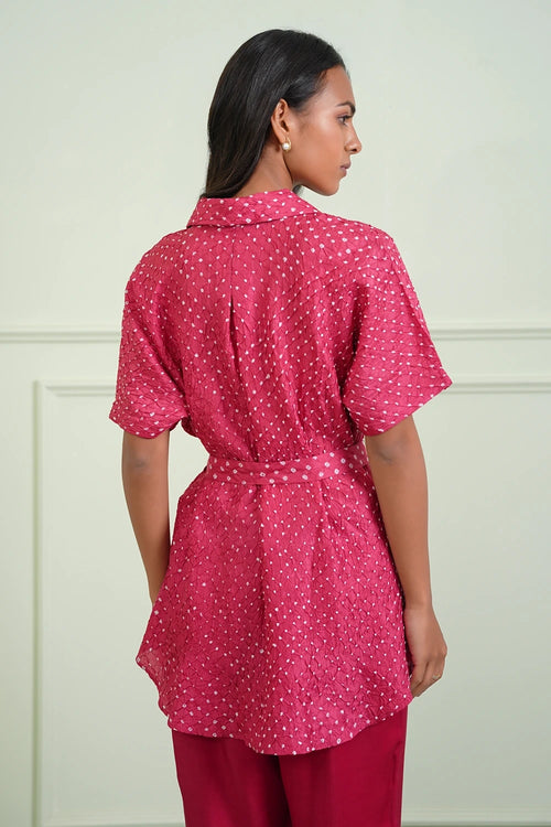 Rani Pink Tie Up Shirt