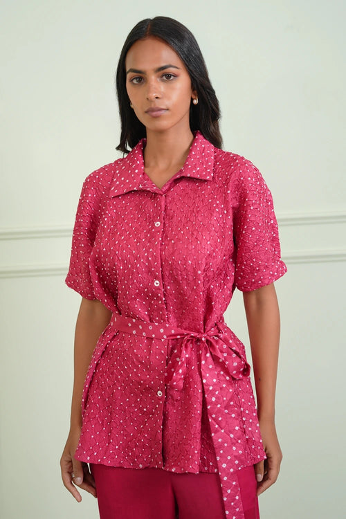 Rani Pink Tie Up Shirt