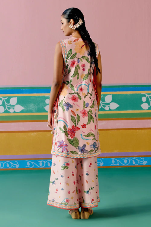 Dusty Pink Floral Jacket Set