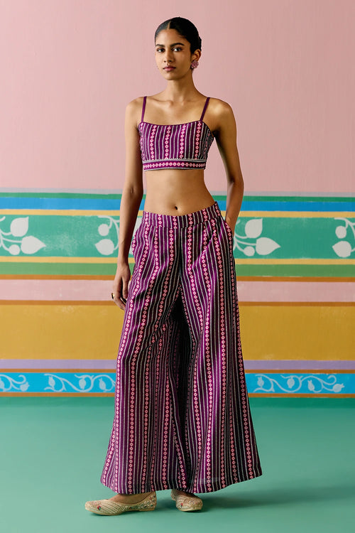 Purple Ikat Jacket Set