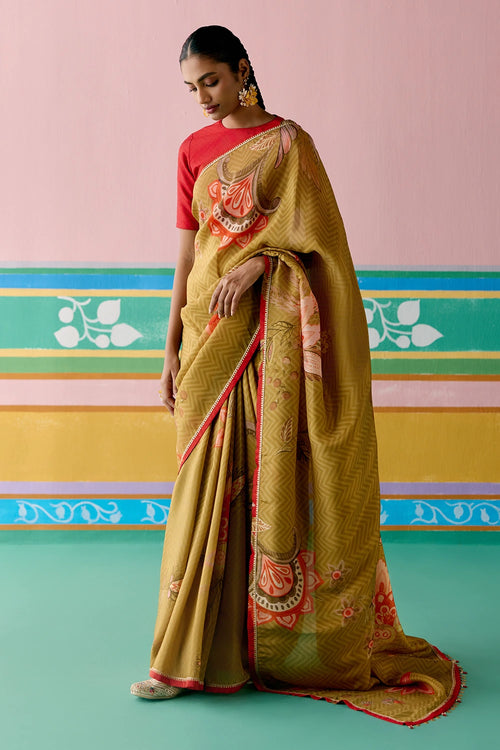 Mustard Chintz Saree
