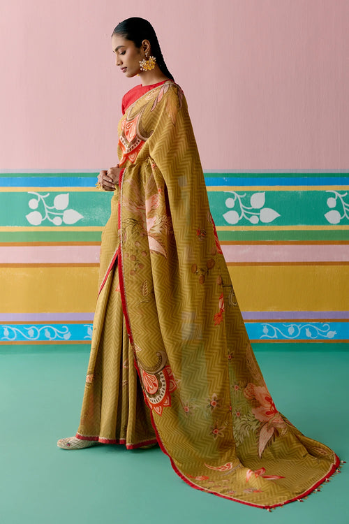 Mustard Chintz Saree