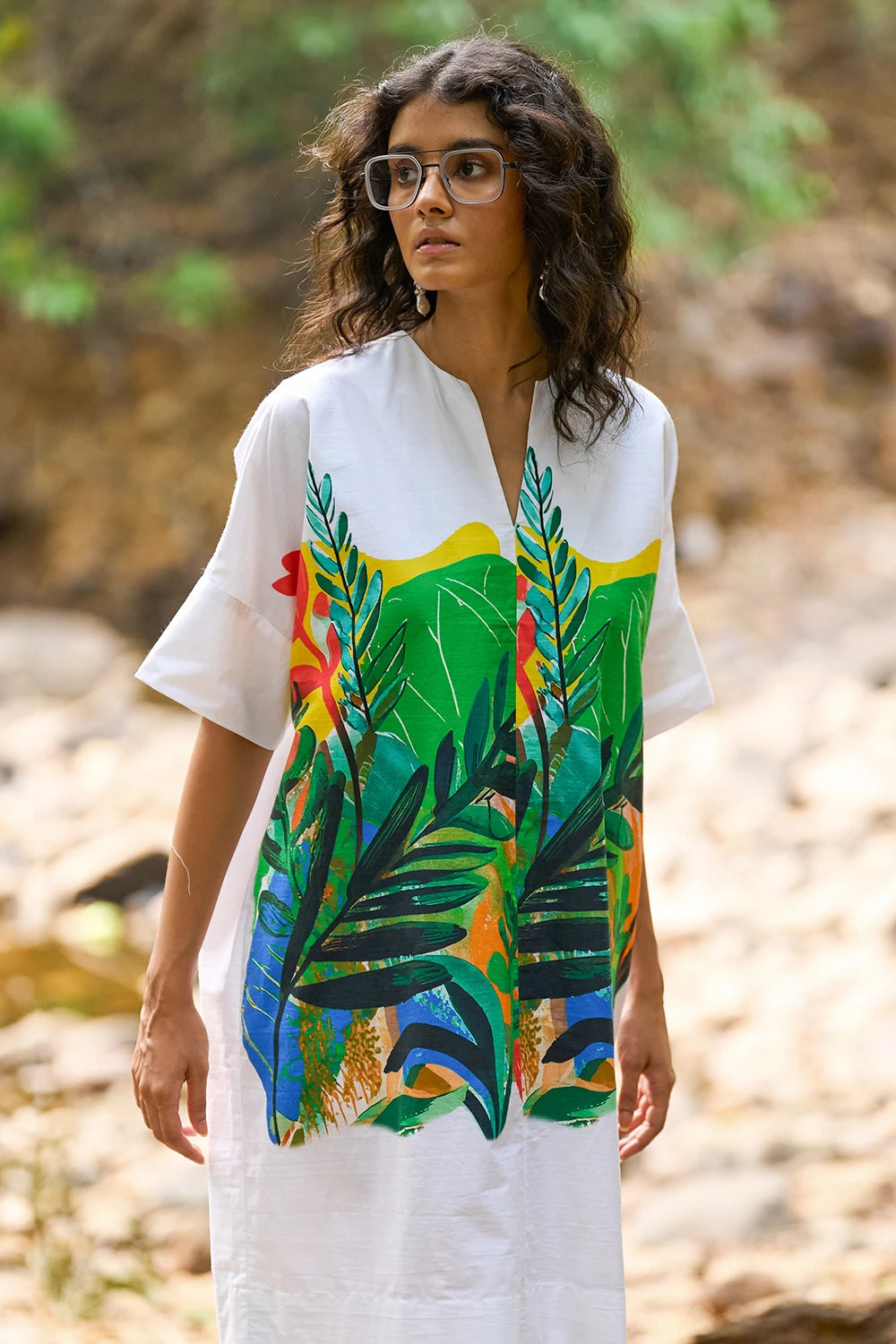 Graphic Print Shirt Dress