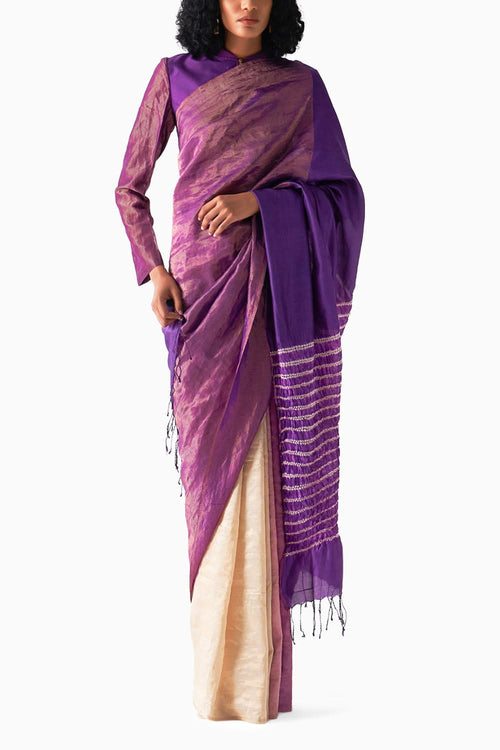 Purple Metal Ombre Saree