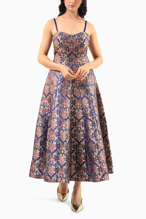 Kheemkhab Brocade Spaghetti Dress