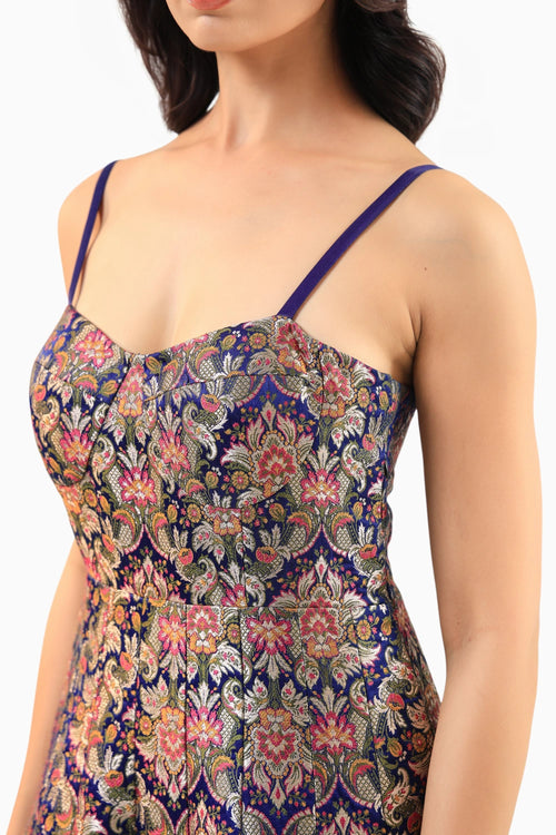 Kheemkhab Brocade Spaghetti Dress