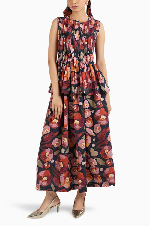 Black Floral Skirt And Top