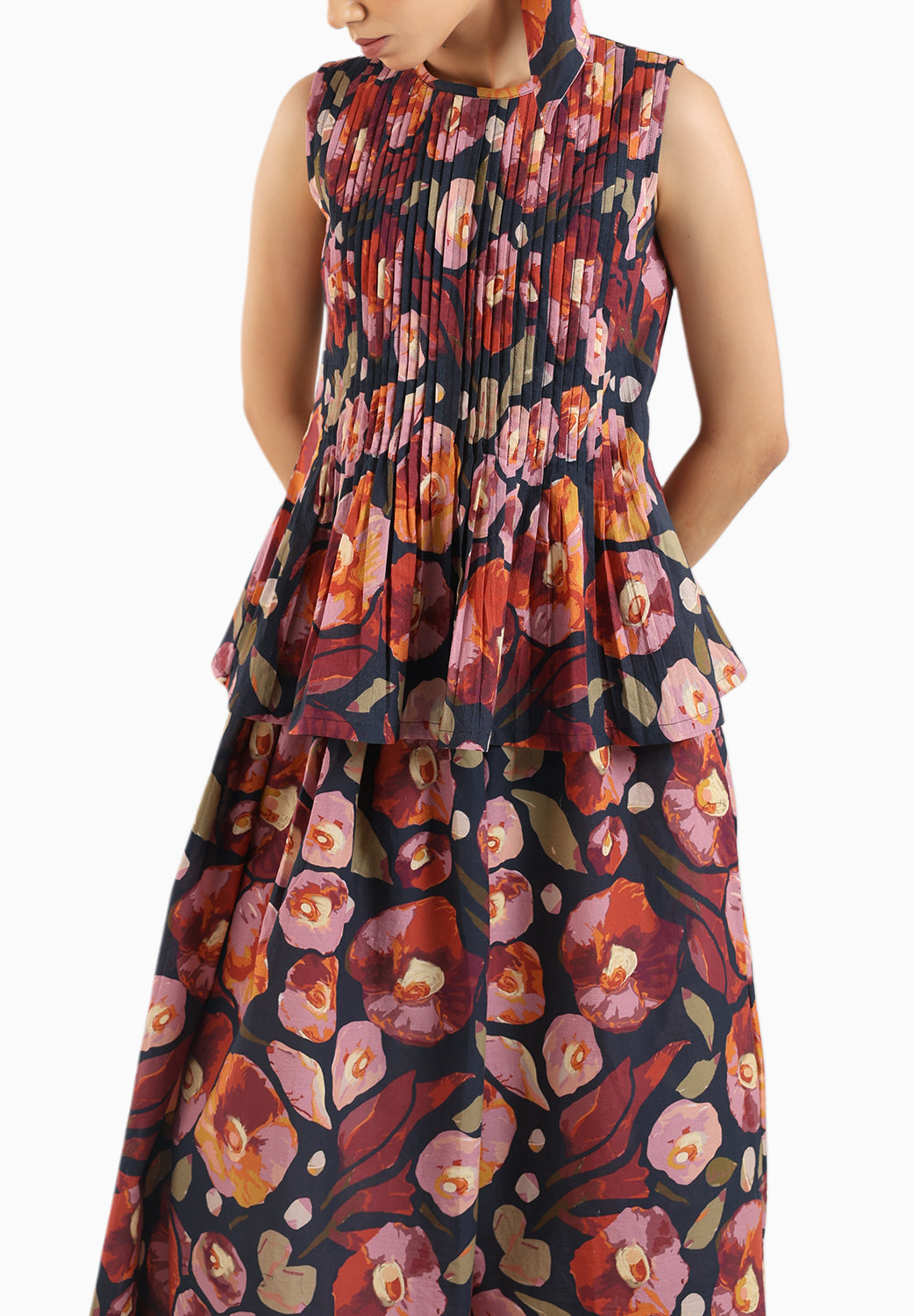 Black Floral Skirt And Top