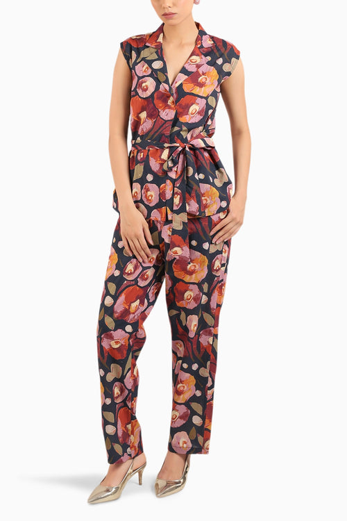 Black Floral Tie-On Co-ord Set