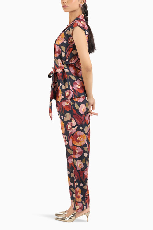 Black Floral Tie-On Co-ord Set
