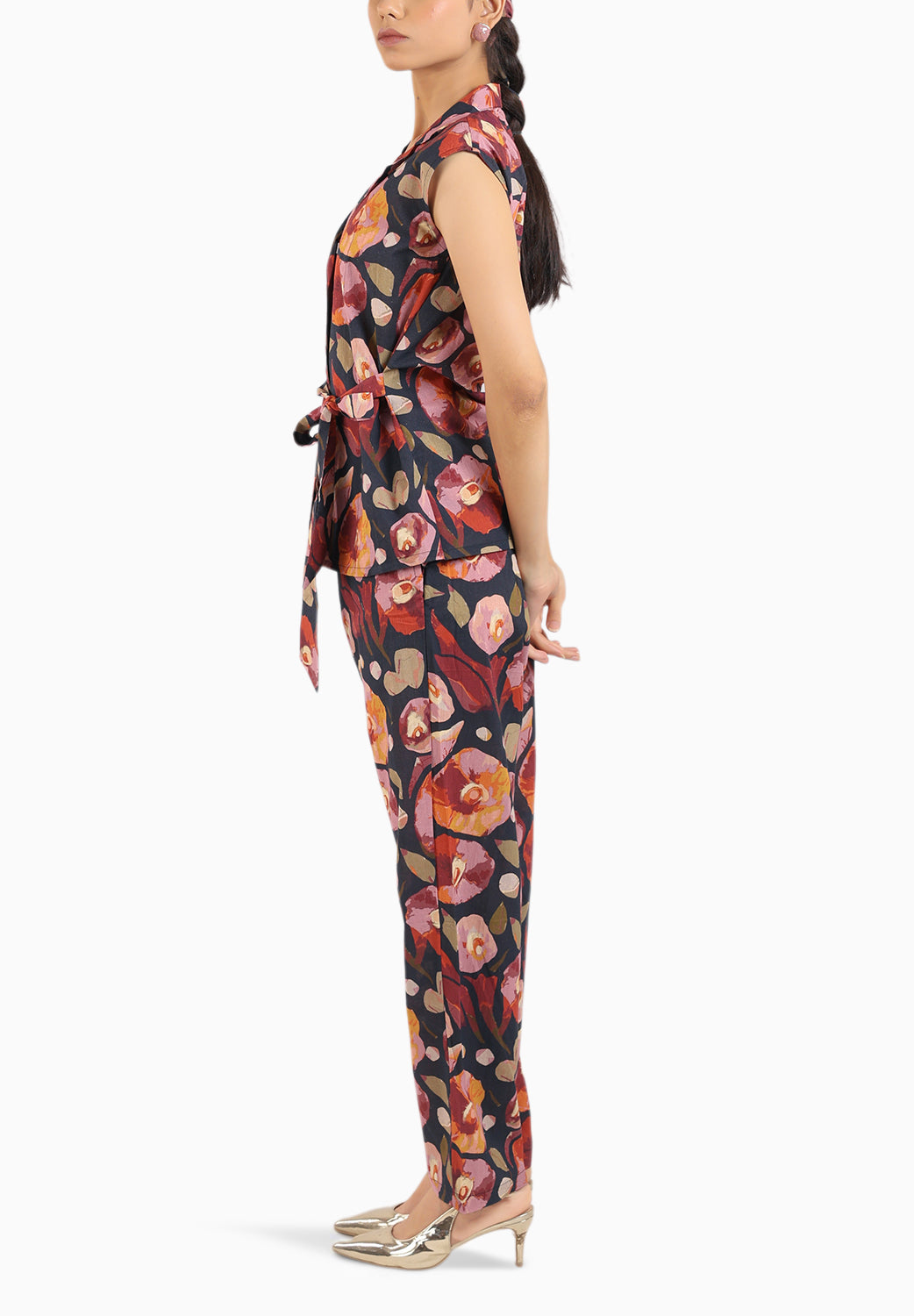 Black Floral Tie-On Co-ord Set