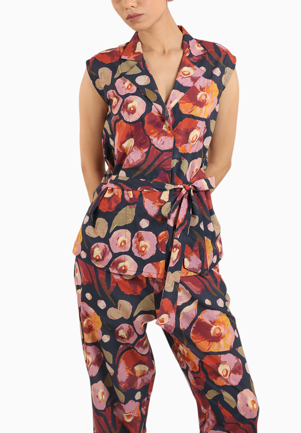 Black Floral Tie-On Co-ord Set