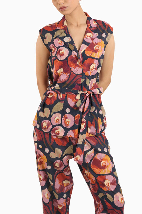 Black Floral Tie-On Co-ord Set