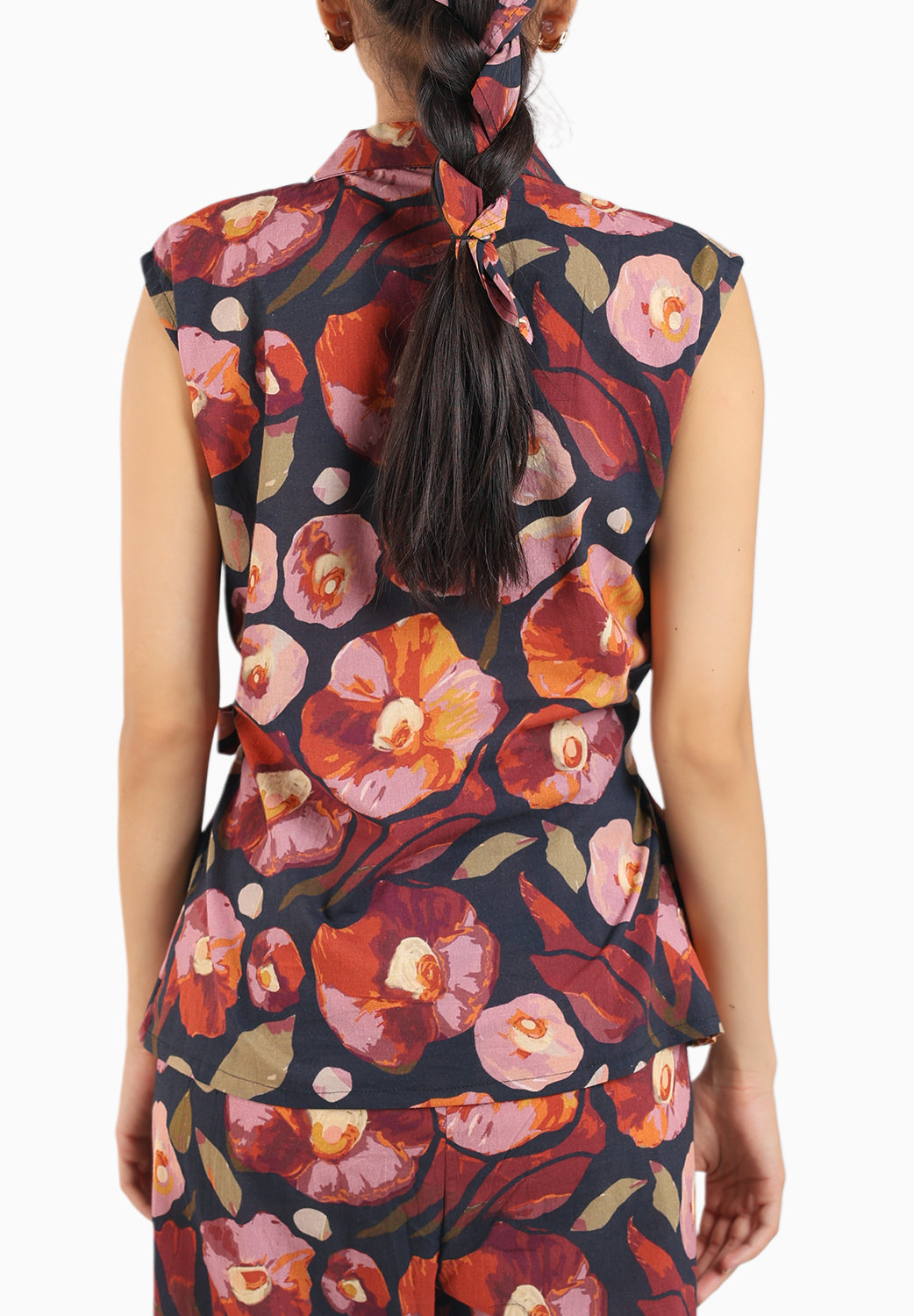 Black Floral Tie-On Co-ord Set