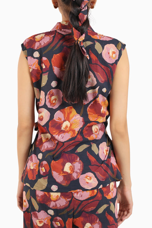 Black Floral Tie-On Co-ord Set
