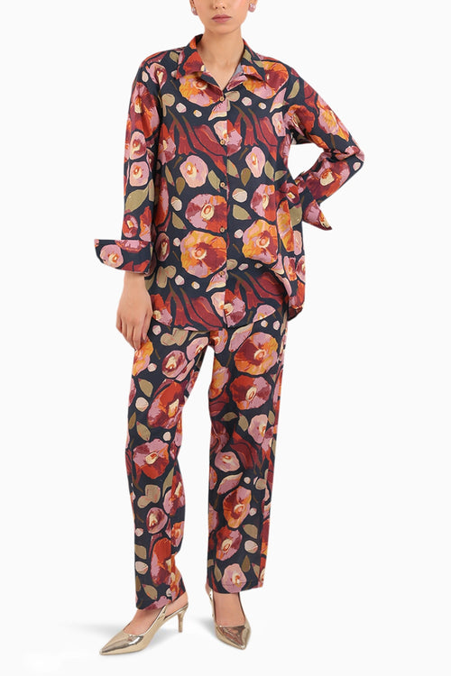 Black Floral Printed Co-ord Set