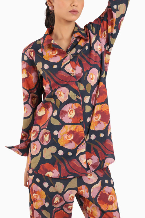 Black Floral Printed Co-ord Set
