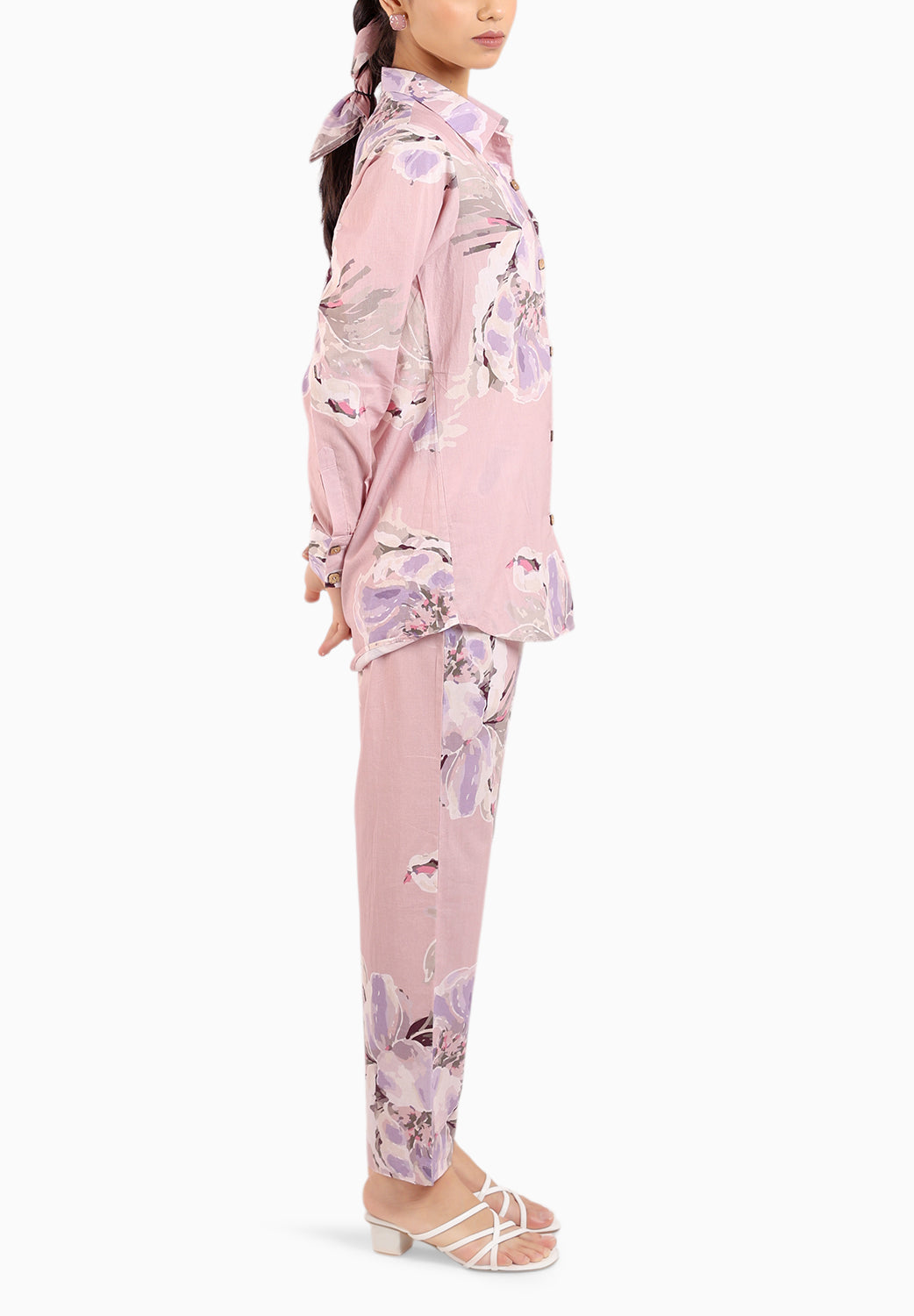 Dust Rose Floral Printed Co-ord Set