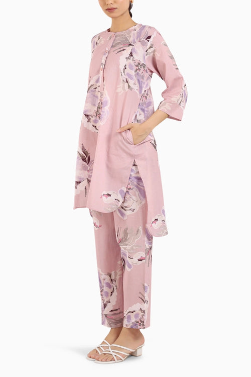 Dusty Rose Cotton Kurta Set