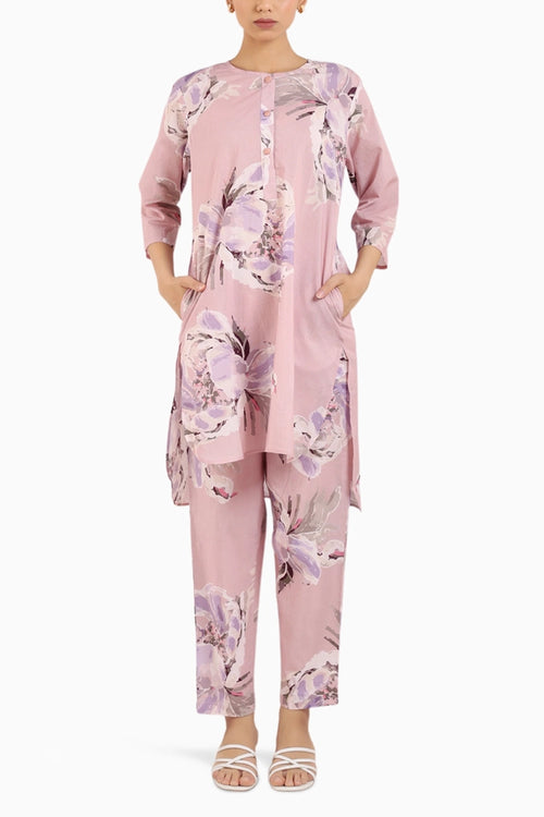 Dusty Rose Cotton Kurta Set
